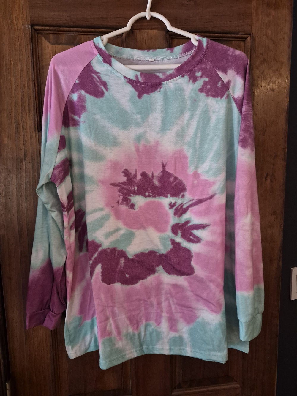 Tie-Dye Long Sleeve Kids Top - Pink, Purple & Aqua